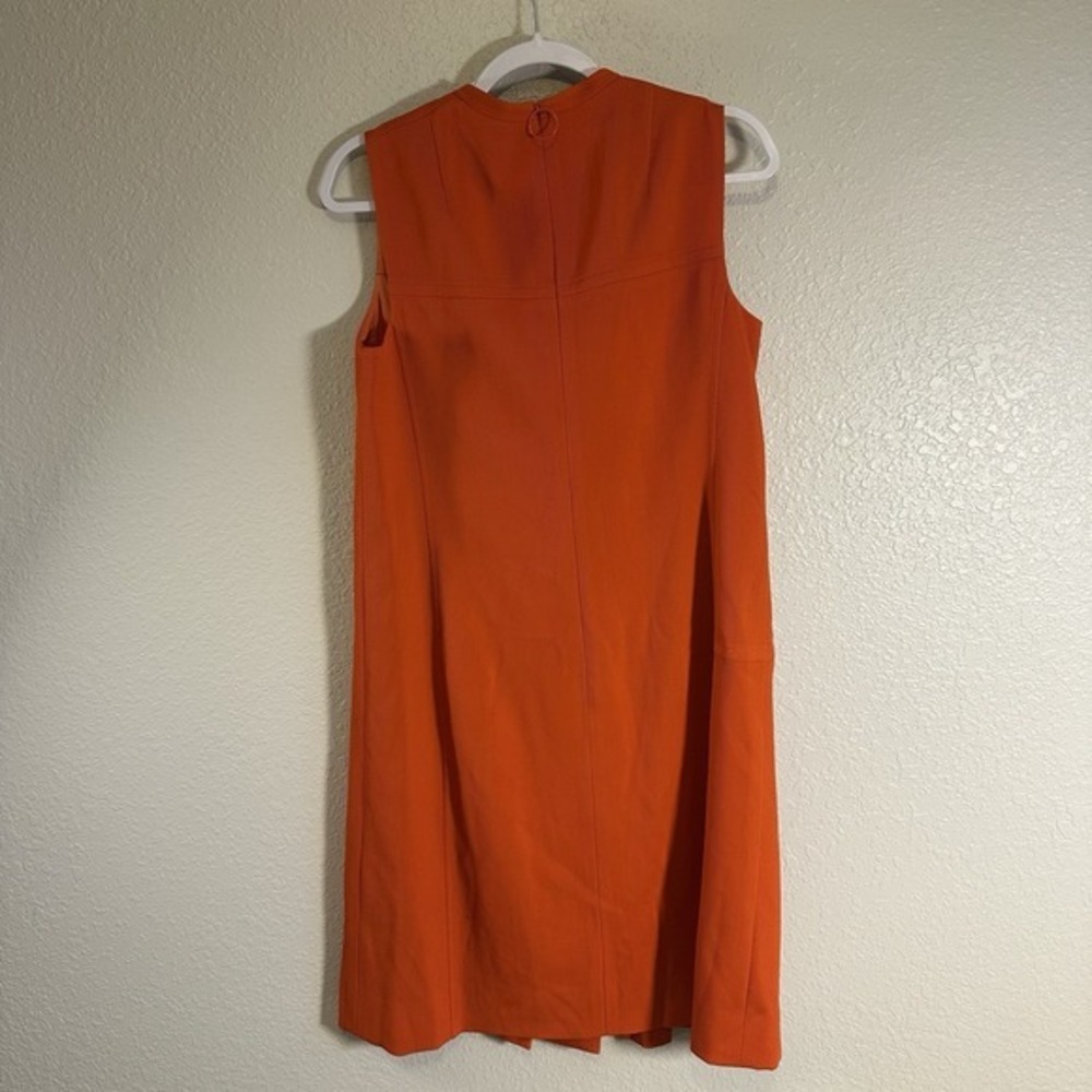 Akris Punto Dress Bodycon Knee Length Sleeveless Pleated 10 Spring Easter Wool - Picture 3 of 8